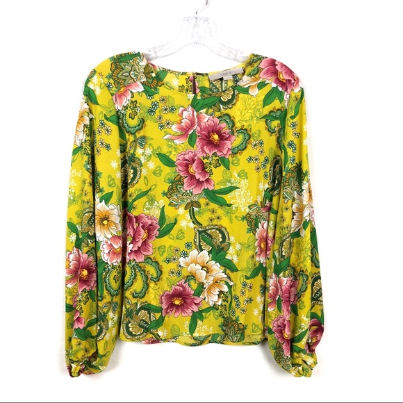 LOFT Tops - Ann Taylor Loft Bright Floral Print Blouse
